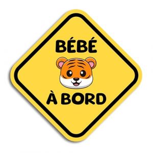 Autocollants B&eacute;b&eacute; &agrave; Bord Voiture, B&eacute;b&eacute; Tigre Losange 16 x 16 cm, Stickers B&eacute;b&eacute; &agrave; Bord R&eacute;sistants aux UV et Waterproof, B&eacute;b&eacute; a Bord Voiture Facile &agrave; Appliquer, Accessoire Bebe &agrave; bord S&eacute;curit&eacute; Voiture (Albastov, neuf)