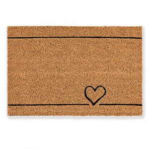 Carpido Paillasson Coco Coeur Lignes Design - Chemin de propret&eacute; 40x60 cm - paillasson int&eacute;rieur - Tapis Coco antibact&eacute;rien - mat&eacute;riau Naturel (Carpido, neuf)