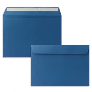 Lot de 1000 enveloppes - DIN C5 - Bleu roi (bleu) – 16,2 x 22,9 cm – Fermeture adhésive – Enveloppes élégantes pour grandes invitations et cartes pour un anniversaire ou un mariage (GUSTAV NEUSER GmbH, neuf)