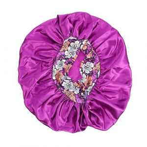Baluue bonnet de en satin bandeau headband Bonnet de bain en satin charlotte bonnets de cheveux pour satin noir bonnet de cheveux bonnet de couchage adulte polyester Violet,mauve (Fortune Luck, neuf)