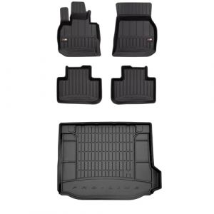 MOTOS Kit de tapis de sol en caoutchouc et tapis de coffre pour BMW X3 G01 depuis 2017 Améliorez votre confort de voyage avec tapis antidérapant voiture 3D- Tapis de sol voiture tous temps, protection (MOTOS EU, neuf)