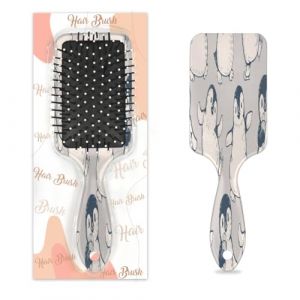 Brosse à cheveux en forme de pingouins mignons avec coussin d'air humide et sec - Brosse à cheveux démêlante en plastique pour enfants et adultes - Cadeau de rentrée scolaire pour homme et femme (Lucky Betty, neuf)