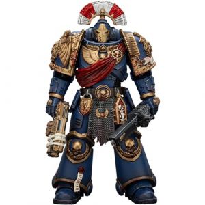 JOYTOY Warhammer 40k Space Marine 2, Ultramarines Relic Secundus Armure avec fusil Artificer Bolt, &eacute;p&eacute;e cha&icirc;ne et pistolet Bolt 1/18 Figurine d'action (NB Model, neuf)