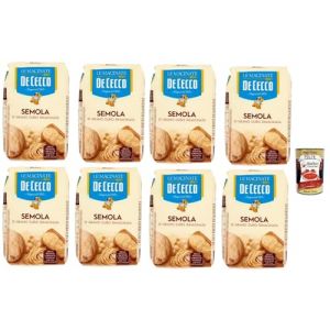 De Cecco &ndash; Semoule de Bl&eacute; Dur Remoulue, Farine Italienne Traditionnelle pour P&acirc;tes Fra&icirc;ches, Pain et Pizza &ndash; 8 Sachet 1kg + Italian Gourmet polpa 400g (Italiaen Gourmet UK Ltd, neuf)