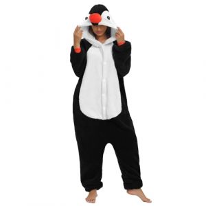 Luojida Combinaison Pyjama Femme Homme Pyjamas Onesies Cosplay Costume Kigurumi Deguisement Halloween Adulte Pyjama Pilou Pilou Chaud et Doux &agrave; Poches pour Carnaval Halloween Noel Jour de l'An (Luojida, neuf)