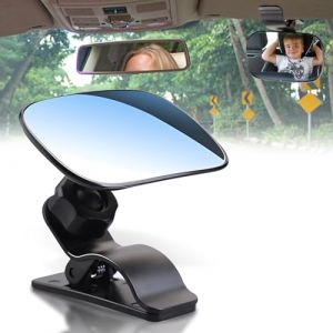 Retroviseur Voiture Bebe,Rotation &agrave; 360&deg; Miroir de Voiture B&eacute;b&eacute;,Miroir Voiture B&eacute;b&eacute; Retroviseur avec Clip pour Si&egrave;ge Arri&egrave;re,pour Vue Large S&eacute;curit&eacute; Si&egrave;ges Arri&egrave;re,9 x 5.5 cm (Gqjuk, neuf)