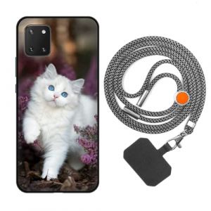 vingarshern Coque Compatible avec Samsung Galaxy Note 10 Lite Antichoc Silicone Bumper Case &Eacute;tui de Protection Housse Coque avec Motif,Souple Coque avec Cordon Detachable,Chat Blanc (YOUKARSHERN, neuf)