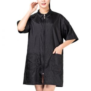 GOOHOCHY Veste de Travail Imperm&eacute;able pour Barbier Blouse Coiffure Respirante V&ecirc;tements Professionnels pour Salon de Coiffure Noir (ZXia, neuf)