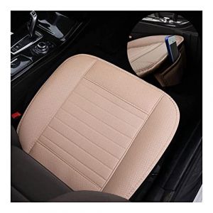 CGEAMDY Coussin Voiture Siege, Coussin Siège Avant en Cuir de Voiture, Protection Siege Voiture, Antidérapant, Doux, Respirant, Housse de Siège de Voiture en Charbon de Bambou (Beige) (CGE Auto, neuf)