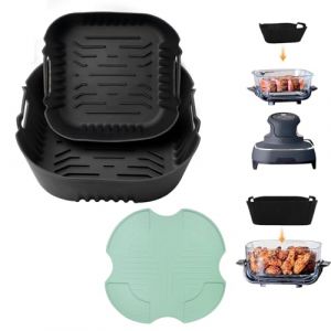 Moule Silicone Air Fryer Accessoires pour Ninja CRISPi Friteuse à Air FN101EUSG, Inserts en Silicone de Rechange Antiadhésifs pour Friteuse à Air Ninja FN101EU (Dessous de Plat Vert Clair) (HATELLY, neuf)