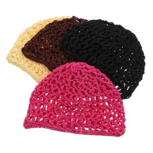 MOTHNUR 4 Pi&egrave;ces Bonnet Crochet Maille Rayon Filet Cheveux Respirant et &Eacute;lastique Bonnet Tress&eacute; pour Dormir Confortable et Ajustable (Huajiay, neuf)