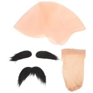 Gatuida Ensemble de bonnets chauves, fausse barbe, maquillage, perruque, accessoires de cosplay pour hommes et femmes, fournitures pour f&ecirc;tes &agrave; th&egrave;me Halloween (Brandon Zou, neuf)