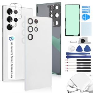RongZy Coque Arri&egrave;re pour Samsung Galaxy S22 Ultra 5G 2022 Batterie Couvercle Rechange pour Galaxy S22 Ultra 5G 2022 SM-S908B Cache Batterie pour T&eacute;l&eacute;phone de Remplacement(Blanc) (YWLRongZy, neuf)