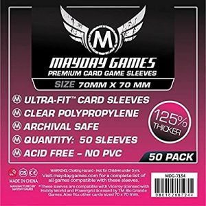 Small Square Card Sleeves (70x70mm) - 50 Pack, Premium Thickness (Board Game Extras Limited, neuf)