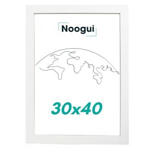 NOOGUI Cadre A3 Bois Blanc | Avec Plexiglas Antireflet | Format A3 pour Photos Diplômes Posters ou Décoration Murale | Vertical et horizontal | 30x40 Cm (DANOVA PRODUCTS, neuf)