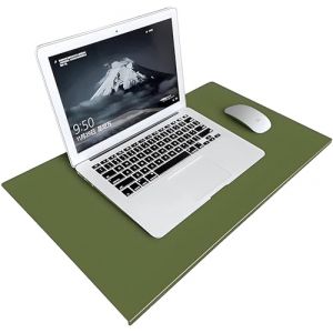 Sous-main de bureau avec protection des bords, tapis de bureau en cuir souple, imperméable, grand tapis de souris avec rebord avant en forme de L antidérapant (LINGXI EU, neuf)