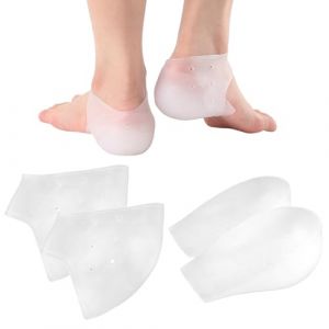 4 Pi&egrave;ces Protege Talon Silicone, Augmentation Invisible de la Hauteur de 2 cm Protection Talon, Transparent et Respirant Manches de Talon en Silicone pour Soulager la Fatigue et la Douleur du Talon (YYBYEU, neuf)