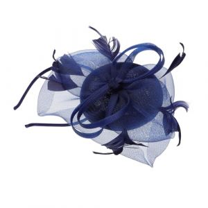 Générique Chapeau Barrette Plume Femme Chapeaux Royaux Pour Dames Délirer Mariages Chapeau De Mariage Bleu Marine À Large Bord Ha Habillé Chapeau De Mariage Mariée Invité Casque Navy Soie (fumingyue, neuf)