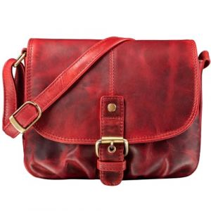 STILORD 'Iris' Petit Sac &agrave; Main en Cuir pour Femme - Sac Bandouli&egrave;re Vintage pour Sorties, F&ecirc;tes & Quotidien - Sac en Cuir V&eacute;ritable, Couleur:kara - rosso (STILORD Cuir, neuf)