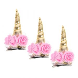 Veemoon 3pièces Pinces à Cheveux Corne De Licorne Pour Filles Décoratives Forme De Corne De Licorne Accessoires Pour Cheveux (Quiet Window, neuf)