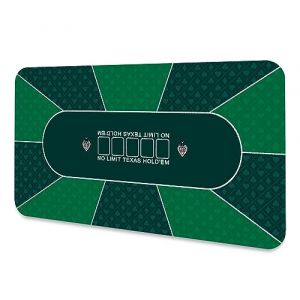 LaiEr Tapis de Poker 10 Joueurs Texas Hold'em Tapis en Caoutchouc Tapis de Poker pour Tables Table de Poker Portable Pliante pour Jeux de Poker Blackjack Casino (240*120*0.2cm,Green) (ChunSiFuShi, neuf)