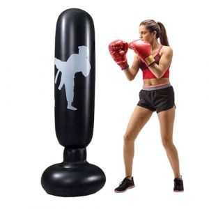 HJYDGJ Sac de frappe debout 160 cm Sac de frappe gonflable Sac de frappe gonflable debout Debout Sac de frappe debout Sac de frappe en PVC r&eacute;tractable debout Convient pour la pratique du karat&eacute;, du (yzxdzswyxgs, neuf)