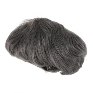 VALICLUD Perruque Courte Femme Noire Perruque Boucl&eacute;e Grise D&eacute;grad&eacute;e Coupe Ondul&eacute;e Avec Frange Grise Ondul&eacute;e (Sudersana, neuf)