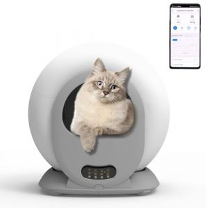 Litiere Chat Autonettoyante 65L Maison Toilette Chat Automatique Anti Odeur Caisse a Chat pour Litiere avec Contrôle APP Tranquille Bac Litiere Robot pour Chat (Type D) (kaikainiupi, neuf)