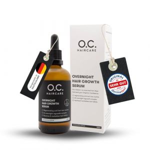 O.C. HAIRCARE Overnight Hair Growth Sérum - Sérum capillaire en cas de chute de cheveux - Avec romarin, panthénol et aloe vera - Favorise la croissance des cheveux - Alternative naturelle au minoxidil (O.C. Haircare, neuf)