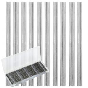 EuAcesry Réversibles Lame de Raboteuse, 10 Pièces Lame du Rabot HSS Kit, 82x5.5x1.2mmRabot électrique Lame, Ensemble de Rabot Électrique Lame pour Machines De Travail du Bois, Rabots Ma-kita, Bo-sch (MoChenYun, neuf)