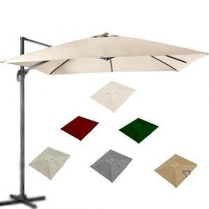 ZYXQQJ 4x3M Rectangulaire Auvent De Rechange pour Parasol Déporté 8 Baleines Toile De Rechange pour Parasol De Terrasse, Vert/Kaki/Bordeaux/Beige(Beige,4x3m/13x9.8ft) (Wenjing's Shop, neuf)
