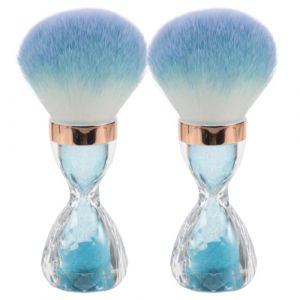 STOBAZA Pinceaux Manucure Lot de 2 Brosse Douce &agrave; Large T&ecirc;te pour Nettoyage de Pinceaux et Ongles Outil Portable Multifonction Nail Art Usage Quotidien Bleu Ciel (Vitong, neuf)