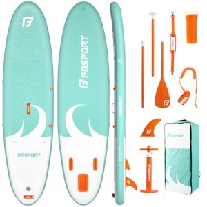 Planche de Surf Paddle Gonflable Adulte/Ados Stand up Paddle 335cm Paddle Board avec Pagaie Réglable, Pompe, Sac & Aileron pour Surf, Randonnée et Fitness sur Lacs, Rivières & Mer (UKLINEMAR, neuf)