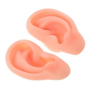 Mikikit Oreilles simulées en silicone moule à oreille doux Moules de boucle d'oreille en silicone modèle de pratique perçage corporel modèle de formation d'oreille Gel de silice Beige (Famidago, neuf)
