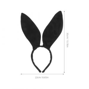 LRXIYODE Bandeau Oreilles Lapin Noir Femme Accessoire Cosplay P&acirc;ques Oreilles Lapin Adulte Bandeau Cheveux pour F&ecirc;te D&eacute;guisement Halloween Carnaval (XPWU, neuf)