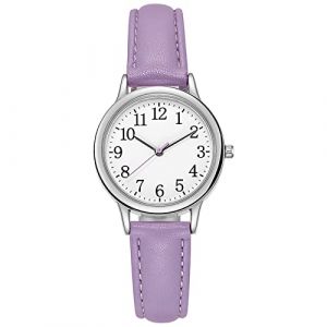 Montres &agrave; remontage manuel pour femmes sans pile, mode avec bracelet, montre pour femme, violet, taille unique, Sangle (PIHGNB, neuf)
