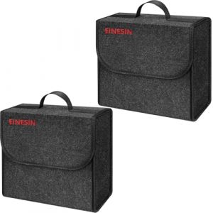 Einesin Sac de Coffre Voiture en Feutre | Version am&eacute;lior&eacute;e | Organisateur de Coffre en Feutre Aiguillet&eacute;, | Accessoire Utile Gadget, avec Panneaux lat&eacute;raux stabilisateurs (30X15X30CM,2PCS,Standard) (Einesin, neuf)