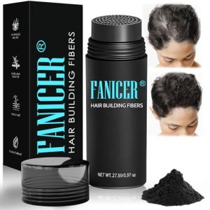 27.5g Fibre Capillaire Poudre, Cheveux Clairsem&eacute;s poudre Pour Femmes et Hommes, Durable Poudre Densifiante cheveux, Cheveux sont plus &eacute;pais et moelleux, Augmente le Volume (Noir) (PeiQinShangMao, neuf)