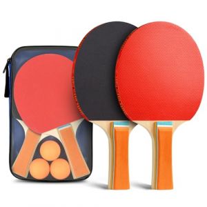 flintronic Set de Tennis de Table, Ensemble Pong de Table Portable, Ping Pong Kit pour Adultes Enfants, 2 Raquette de Ping-Pong avec 3 Balles & Sac de Transport, pour Athlètes, Débutants, Experts (flintronic, neuf)