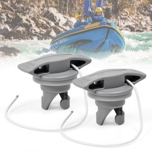 BUZIFU 2 pièces Spirale Valve De Gonflage Bouchons de Valve d'air pour Kayak adaptateurs de Valve pour Bateau pneumatique Kayak Valve Couvercle de Valve de Bateau pour Piscine de Kayak(Gris) (shenkaide, neuf)