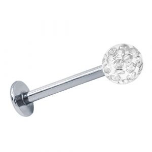 Soul-Cats&reg; Piercing de L&egrave;vre Labret Tragus Monroe, Couleur: Blanc; Longueur: 10 mm; Balle: 3 mm (soulcats, neuf)