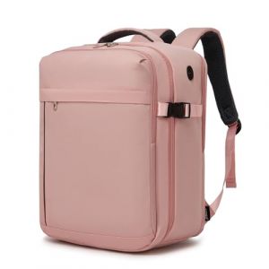 Kono Sac a Dos Voyage Cabine Avion, Bagage Cabine 40x30x20cm Ultra L&eacute;ger 500g, 24l avec Compartiment pour Ordinateur, Valise Cabine Conforme Ryanair/Easyjet，Femme/Homme,Rose (Halterner Technologie GmbH, neuf)