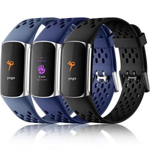 Epova 3 Pack Bracelets Compatibles avec Bracelet Fitbit Charge 5/ Fitbit Charge 6, Bracelets de Sport Souples Remplacement Ajustables et Respirants pour Charge 5/Charge 6 (Epova, neuf)
