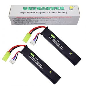 2PCS 3S 11.1V 1500mAh 25C Batterie & Mini connecteur Odamiya pour G36C M4A1-RIS M4A1 CAR15 MP5A5 M249 MP5K MC51 FNP90 AK47 G3A4 G36 Mise à Niveau Airsoft Rifle Series Pistolet électrique… (FengYun Store, neuf)