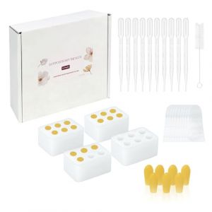 ICIMBI Kit de moules à suppositoires réutilisables, 2 ml, moules à suppositoires en silicone | Le kit comprend 4 plateaux de moules à suppositoires, 10 compte-gouttes liquides (HALIBO STORE, neuf)