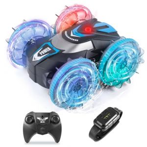 Carehabi Voiture T&eacute;l&eacute;command&eacute;e 360&deg;Rotation Voiture Electrique Enfants 2.4GHz RC Telecommand&eacute; Enfant Amphibie RC Radiocommand&eacute;e pour 3-12 Ans Gar&ccedil;on Fille (FenleyLand, neuf)