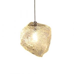 WFZRXFC Cr&eacute;ativit&eacute; en forme de gla&ccedil;on irr&eacute;gulier &eacute;clairage suspendu mod&egrave;le d'eau abat-jour en verre transparent suspension lampe &agrave; t&ecirc;te unique LED &eacute;clairage int&eacute;rieur lustre pour entr&eacute;es pour restaura (BQMIZHI, neuf)