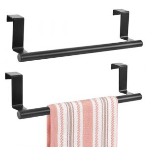 SRTSTR 2 Pi&egrave;ces Barre Porte Torchon Cuisine &agrave; Suspendre Barre Porte Serviette Cuisine sans Percage 36cm Barre Torchon en Acier Inoxydable Barre Serviette Support &agrave; Torchon pour Salle de Bain Noir (重庆童小艾商贸有限公司, neuf)
