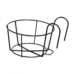 F Fityle Garde-Corps jardinières Porte-Pot de Fleur Ronde clôture étagère conteneur Fer Art paniers Suspendus Fer Art Support pour extérieur Balcon Pont Porche, Noir 20cm (Homegarden FR, neuf)