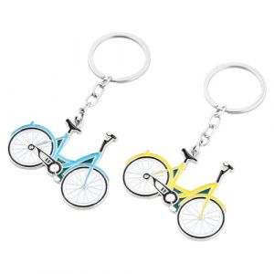 Ziyonix 2 Pi&egrave;ces Llavero de Bicicleta Porte-cl&eacute;s de V&eacute;lo en M&eacute;tal Porte-cl&eacute;s V&eacute;lo de Route Pendentif en Forme de V&eacute;lo Pendentif de Sac &agrave; Dos de V&eacute;lo Passionn&eacute;es De Bicyclette Accessoires (zhiyuanhao, neuf)